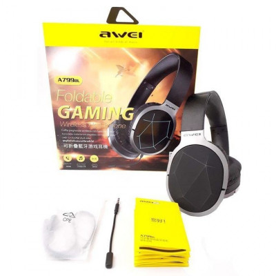 Awei Casque Gaming Bluetooth V5.0 Avec Microphone Pliable A799Bl