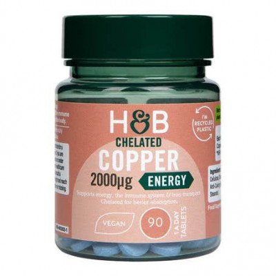 Holland And Barrett Cuivre Chelate 2 mg 90 Cmp النحاس