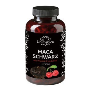 Unimedica (Allemand) Maca noire avec vit C d'acérola et zinc 3000mg par dose quotidienne180 gelules 