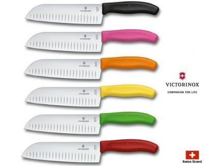 Couteau Santoku Swiss Classic, lame alvéolée victorinox