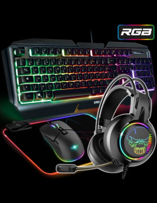 PACK SPIRIT OF GAMER RGB ULTIMATE 500-CLS-MKH500 CLAVIER+SOURIS+CASQUE+TAPIS