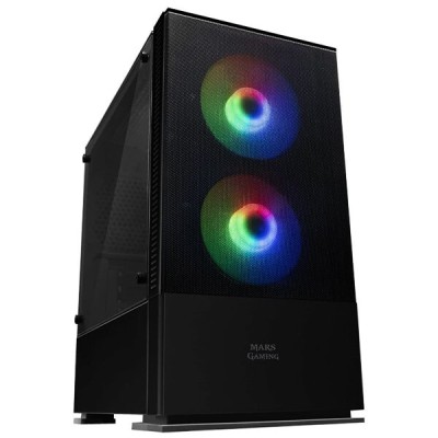 MARS GAMING MCZ BLACK PREMIUM MICRO ATX CASE FRGB FAN 