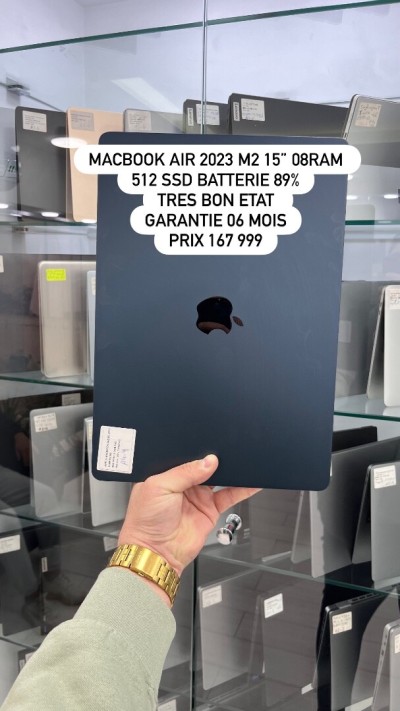 MACBOOK AIR 2023 M2 15'' 08RAM 512 SSD BATTERIE 89%