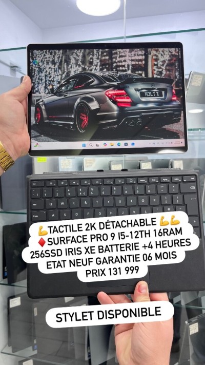 SURFACE PRO 9 I5-12TH 16RAM 256SSD IRIS XE BATTERIE +4 HEURES
