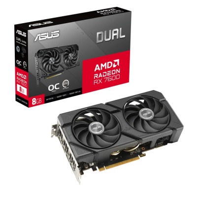 CARTE GRAPHIQUE ASUS Dual Radeon RX 7600 EVO OC Edition 8 Go GDDR6