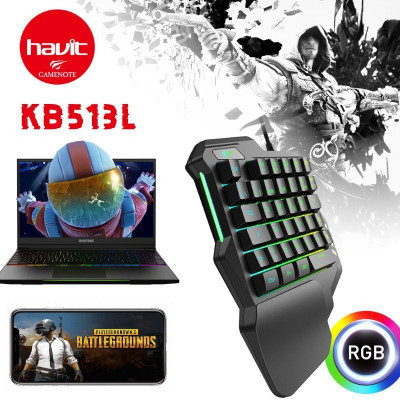 Clavier Gaming Havit KB513L One-Hand RGB Inerface USB