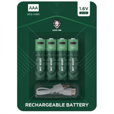 Piles rechargeable Green Lion AAA 500 mWh
