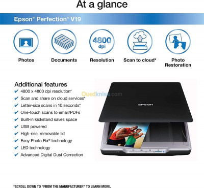 Scanner epson perfection V19 A4 4800DPI