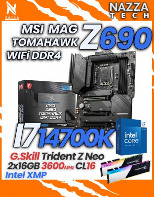 KIT I7-14700K + MSI MAG Z690 Tomahawk WiFi DDR4 + RAM 32GB (3600Mhz Cl16)