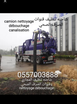 Camion nettoyage débouchage caninisation curage d'assainissement