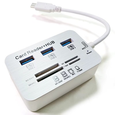 Hub USB 7 en 1 - Adaptateur Multi-ports USB 3.0 et Lecteur de Cartes