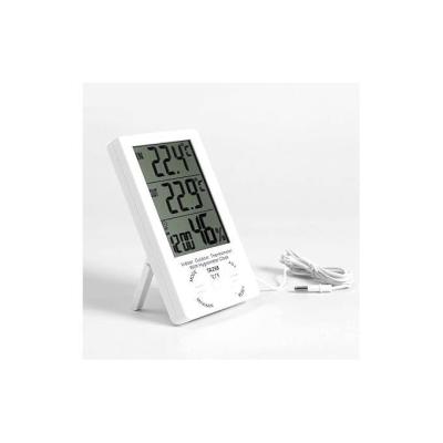Thermomètre intérieur/extérieur avec horloge hygromètre TA298