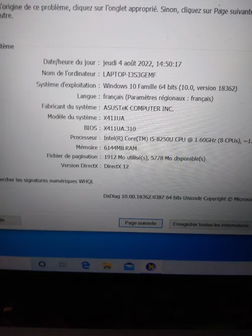 CARTE MERE ASUS X411U