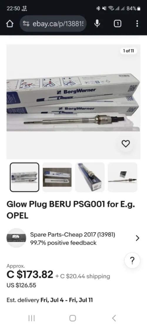 Bougie préchauffage Opel cdti 2.0