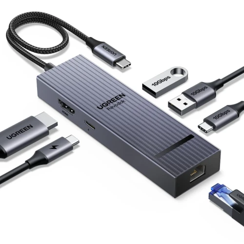 HUB USB RJ45 GIGABIT 10GBPS HDMI 4K 6IN1 UGREEN REVODOK
