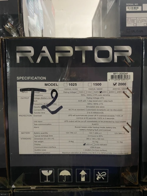 Onduleur Raptor inline Powercom