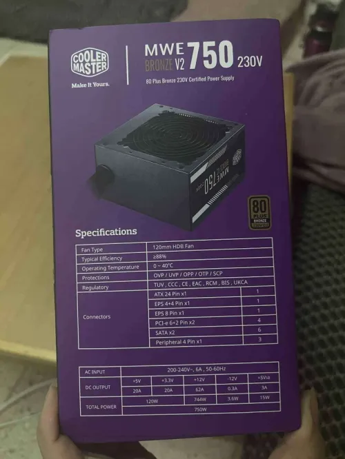  للبيع: باور سبلاي Cooler Master MWE Bronze V2 750W 230V 