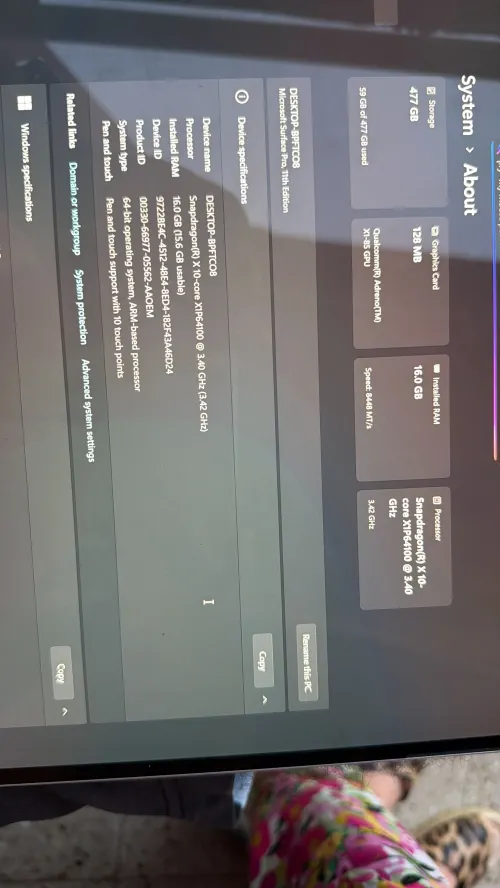 SURFACE PRO 11 EDITION SNAPDRAGON X 10CORE 16GB 512GB SSD 13 3K TACTILE