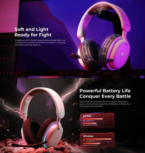 CASQUE GAMER HAVIT FUXI-H7 FIVE MODE 2.4G+BT+TC+UC