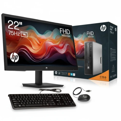 PC DE BUREAU HP ELITDESK 800 G2 I5-6400/DDR4 8G/HDD 256G/DVD RW/ECRAN HP 21.5" /clavier +souris originale