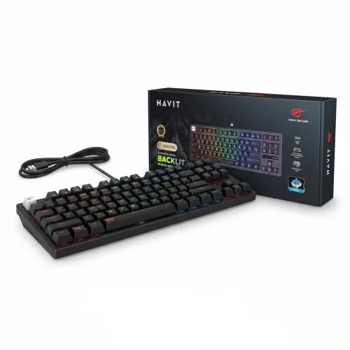 CLAVIER HAVIT MECANIQUE KB-892L BLUE-SW -75%