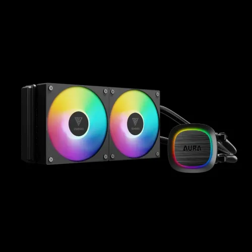 WATER COOLING GAMDIAS AURA GL240 V2  240MM -2 X FANS ARGB BLACK