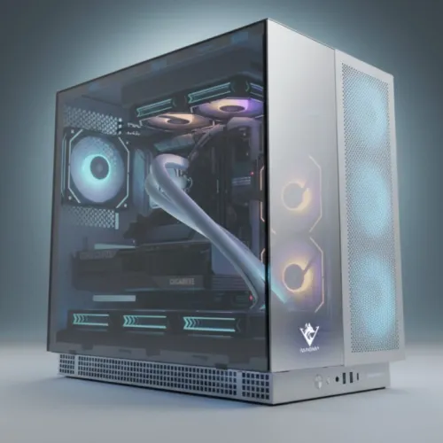 BOITIER GAMER MAGMA T9 BLANC & GRIS ATX 7Pcs blanc , Verre Trempé, USB-C,Compatible GPU 400mm