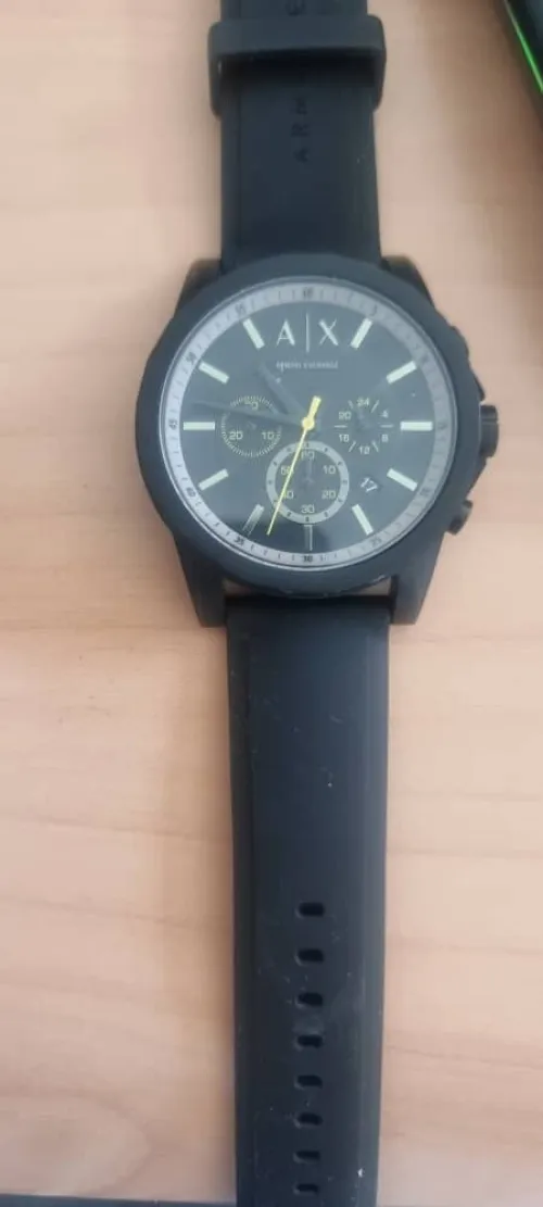 Armani Exchange Chronographe  pour Homme, Montre en Nylon Ton Noir, AX1343