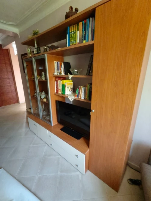 Meuble TV bibliothèque salon 225x55 cm
