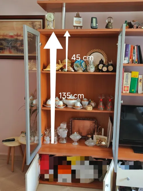 Meuble TV bibliothèque salon 225x55 cm