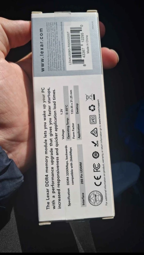 قطعة رام RAM 8G DDR4 3200MHZ Lexar