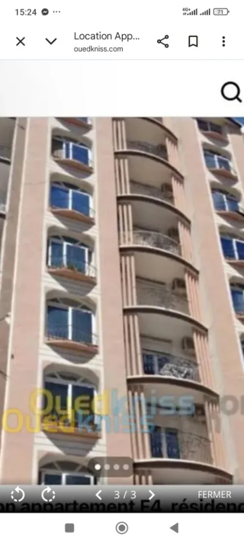 Location Appartement F4 Alger Ouled fayet