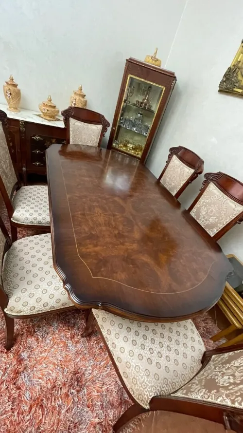 Salle à manger complète en bois massif 6 chaises vitrine