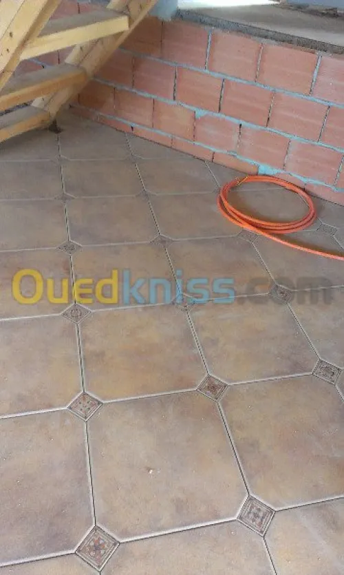 pose dalle de sol, faience, monocouch 