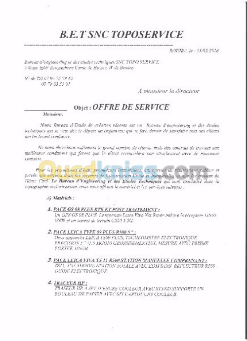 levé implantation et location