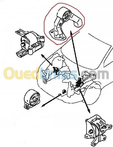 Support moteur 4007 - 4008 - OUTLANDER / JEEP COMPASS PATRIOT 4X4