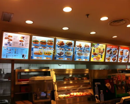 Menu tableau lumineux