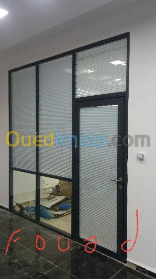 menuiserie aluminium et verre trempé 