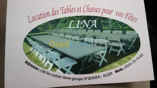 Location de table et chaises