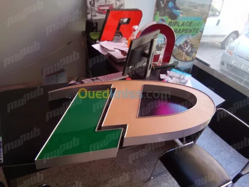 lettres boitier, led, alucobond