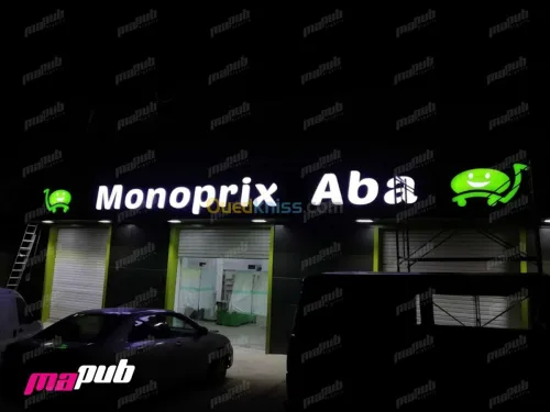 lettres boitier, led, alucobond