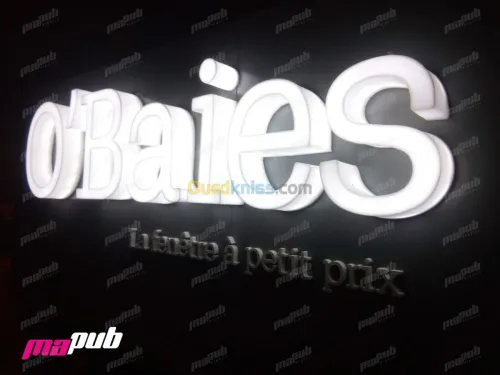 lettres boitier, led, alucobond