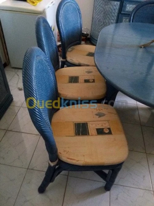 Salle à manger complète en rotin 