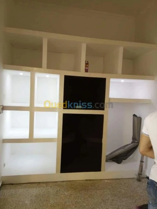 placo platre (BA13)+ époxy 3D + Peintu