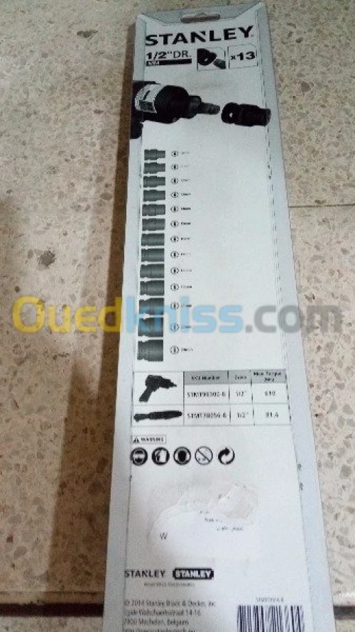 COFFRET 13 DOUILLES 1/2¨IMPACT STANLEY