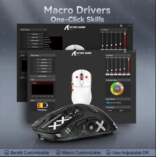 Souris ATTACK SHARK x3 Wireless Gaming Mouse