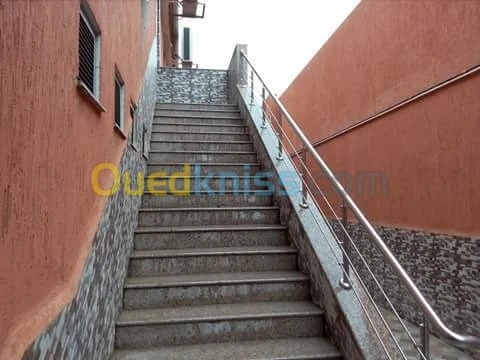 RAMPE DESCALIER INOX , VERRE TROMPER 