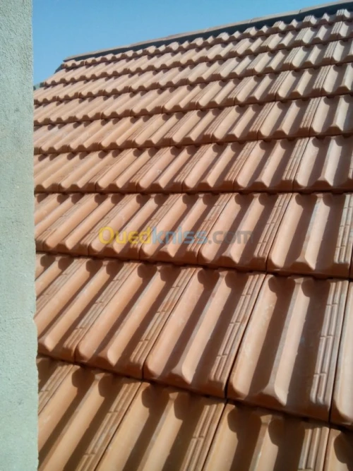 Charpente bois. Tuile .Toiture. Isolation thermique