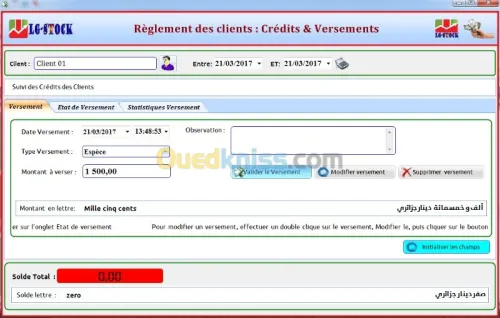 GESTIONNAIRE DE STOCK