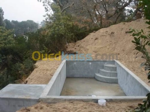 Construction de piscine.